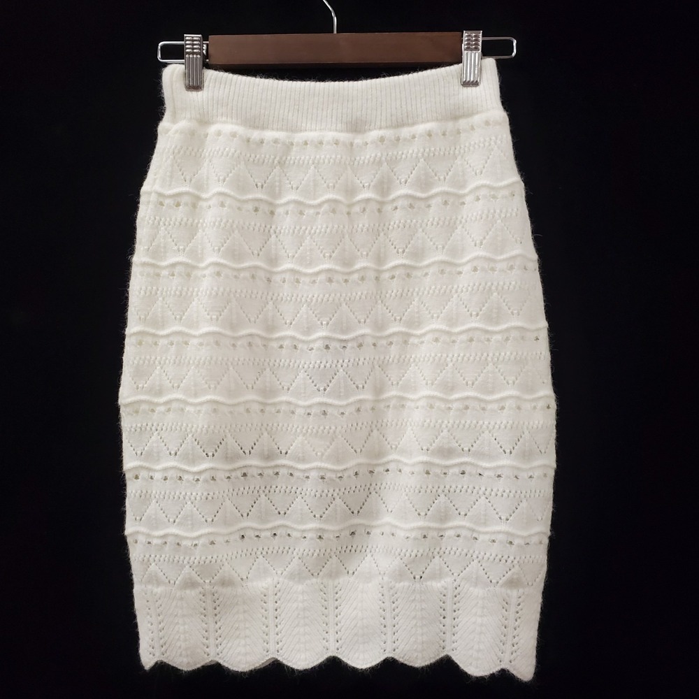 Halara Knit Skort Size S NWT Beach Pointelle Coastal Boho Clean Girl Ivory High